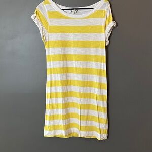 Banana Republic Yellow and White Striped Mini Dress